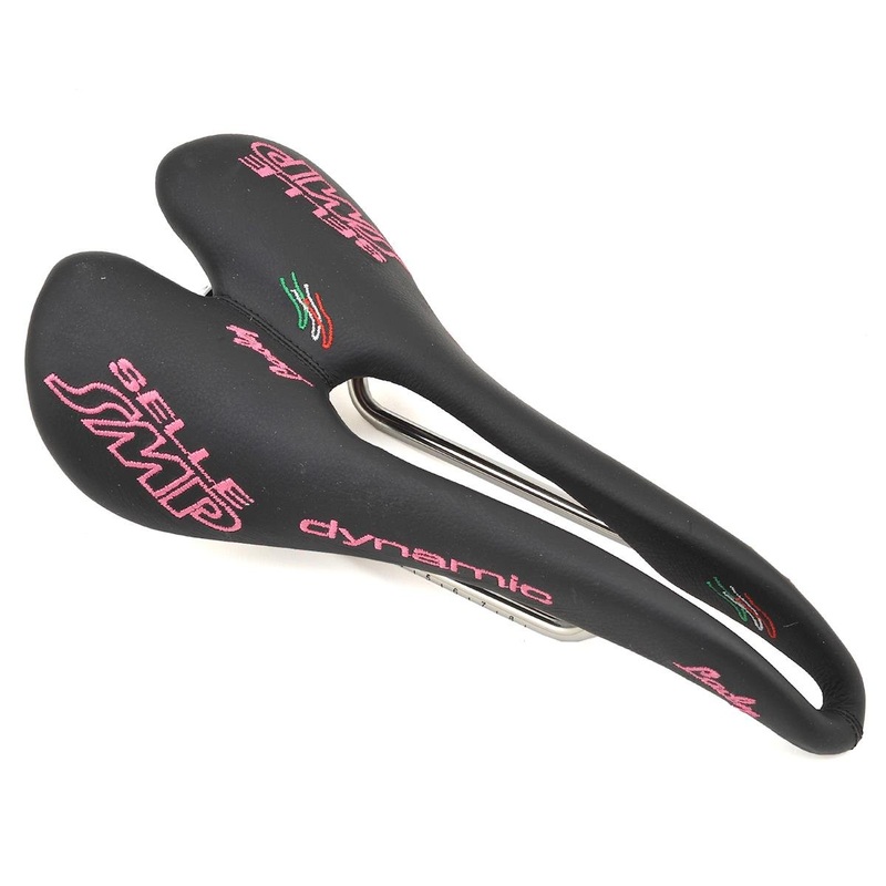 Selle SMP Dynamic Lady's Saddle (Black/Pink) (AISI 304 Rails) (138mm) 
