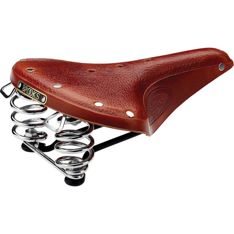 Brooks B67 Men's Saddle (Honey) (Black Steel Rails) (210mm) 