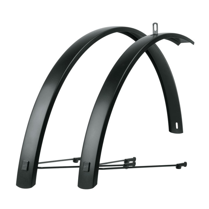 Sks Edge Al 28 46Mm Matt Black Aluminium Mudguard Set: Matt Black 46Mm 28