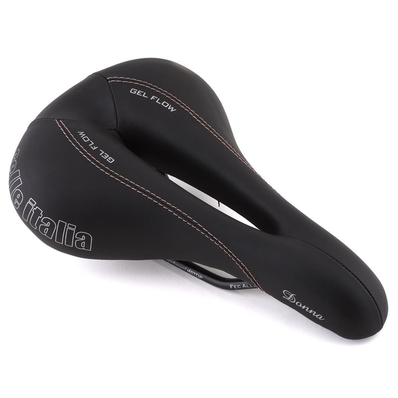 Selle Italia Donna Gel Flow Saddle (Black) (FeC Alloy Rails) (168mm) 