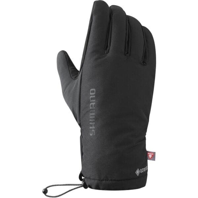 Shimano Clothing Unisex, GORE-TEX GRIP PRIMALOFT Gloves, Black, Size S