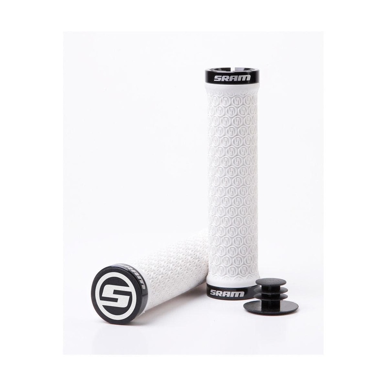 Sram Locking Grips W/ 2 Clamps & End Plugs White: