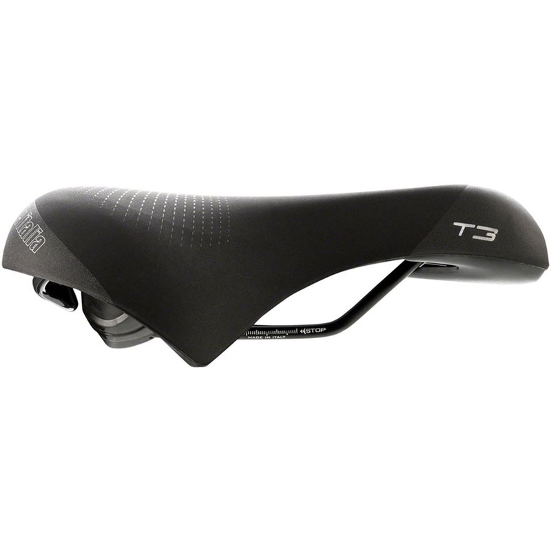 Selle Italia T3 Flow Saddle (Black) (Steel Rails) (S2) (210mm) 