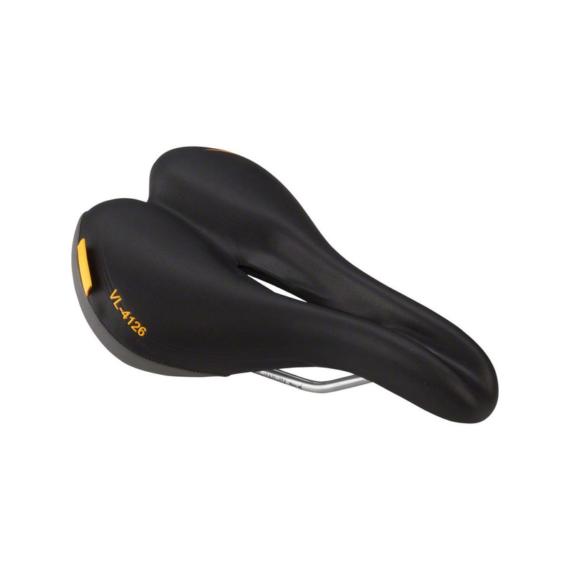 Velo Plush Pump Women's Saddle (Black) (Steel Rails) (174mm) 