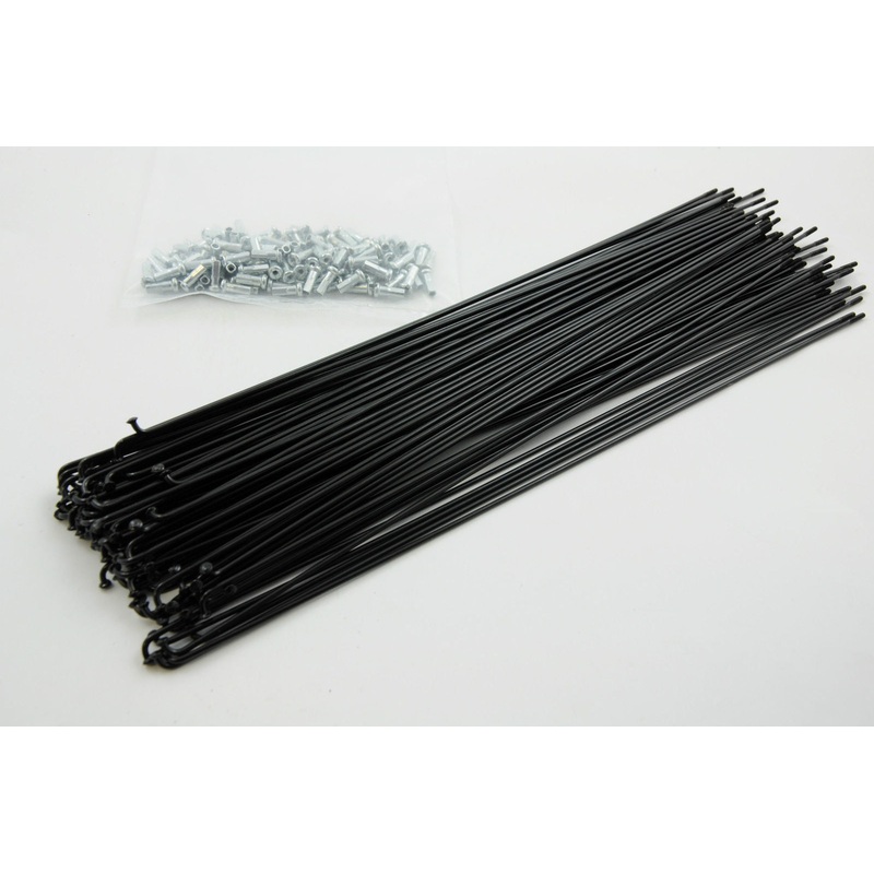 100 BLACK SPOKES & NIPPLES CHOICE  300mm OR 295mm IDEAL 700c 27BIKE WHEEL SIZE