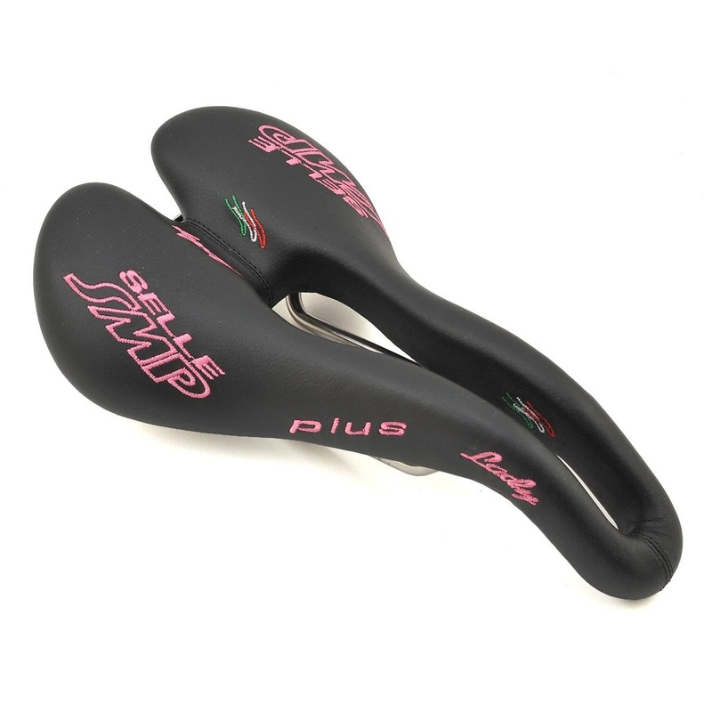 Selle SMP Plus Lady's Saddle (Black/Pink) (AISI 304 Rails) (159mm) 