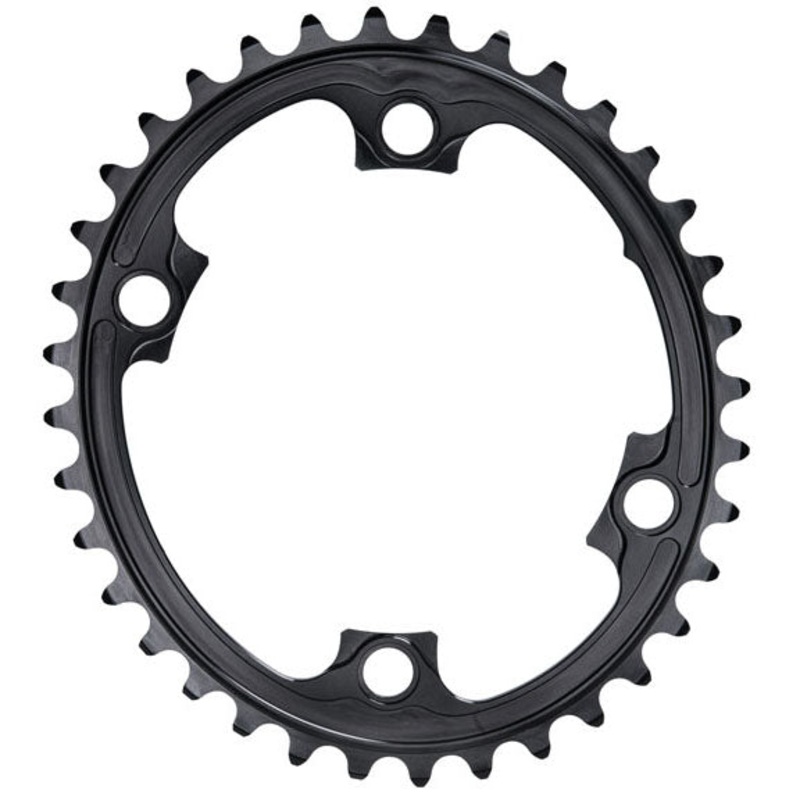 Absolute Black Premium Oval Road Chainring 4x110BCD 36T - Black