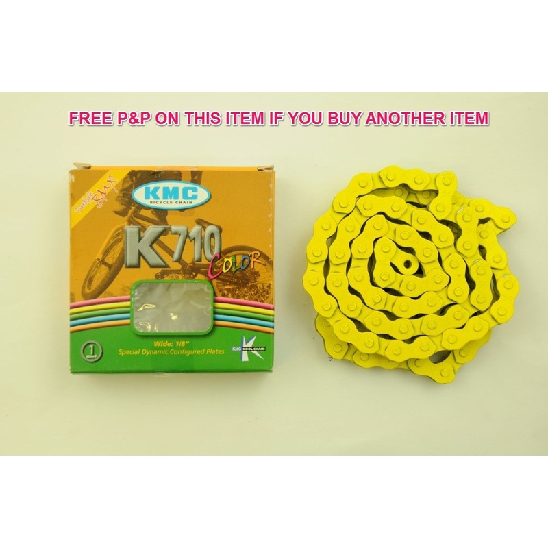 YELLOW HIGH QUALITY CHAIN KMC KOOL K710 BMX-FIXIE CHAIN 1-2 x 1-8 SALE 66% OFF