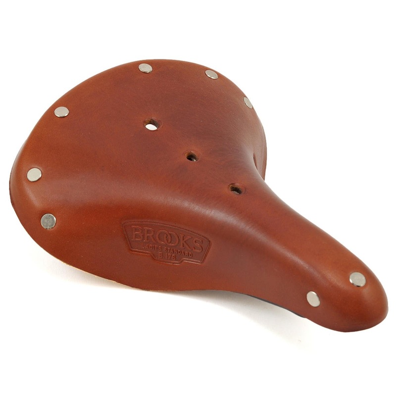 Brooks B17 Women's Saddle (Honey) (Black Steel Rails) (177mm) 
