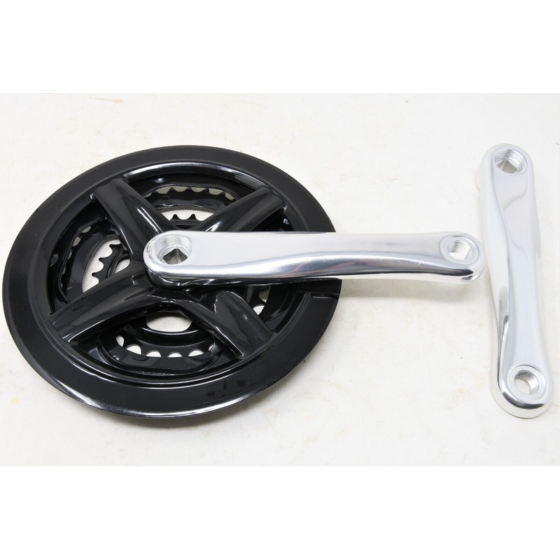 28/38/48 Triple Alloy Chainwheel Set Chain Set 170mm Shimano Compatible Black