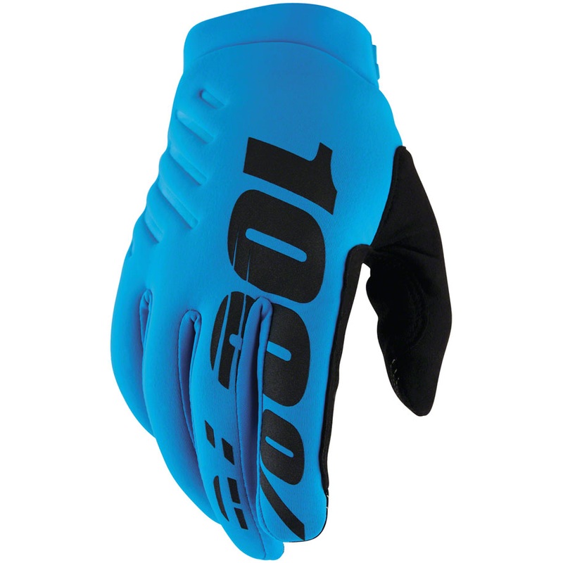 100% Brisker Gloves - Turquoise Full Finger Men's Large