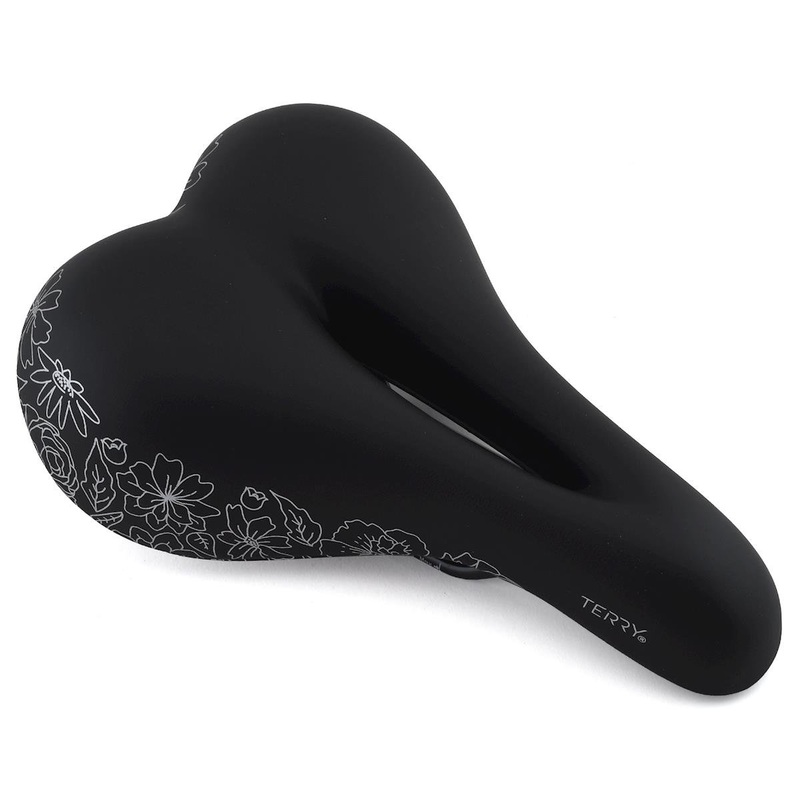Terry Women's Cite X Gel Saddle (Black/Flower) (Steel Rails) (175mm) 