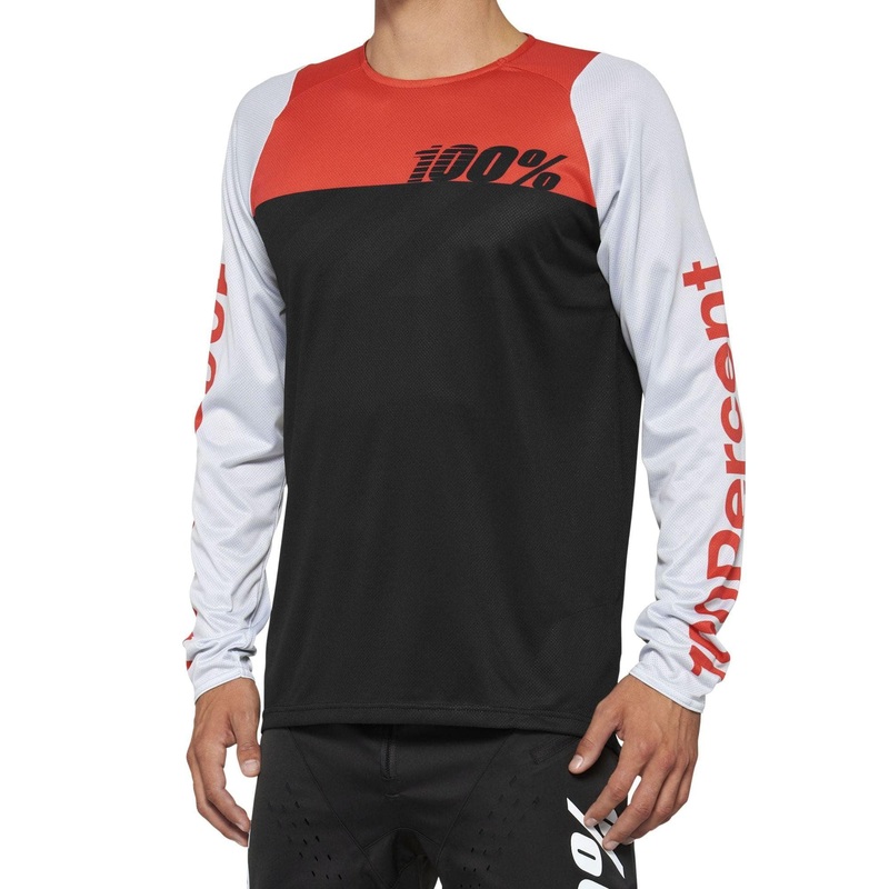 100% R-Core Long Sleeve Jersey 2022 Black / Racer Red