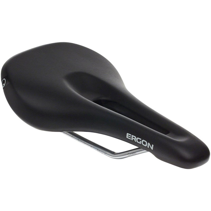Ergon SM Women's Saddle (Black) (Chromoly Rails) (S/M) 