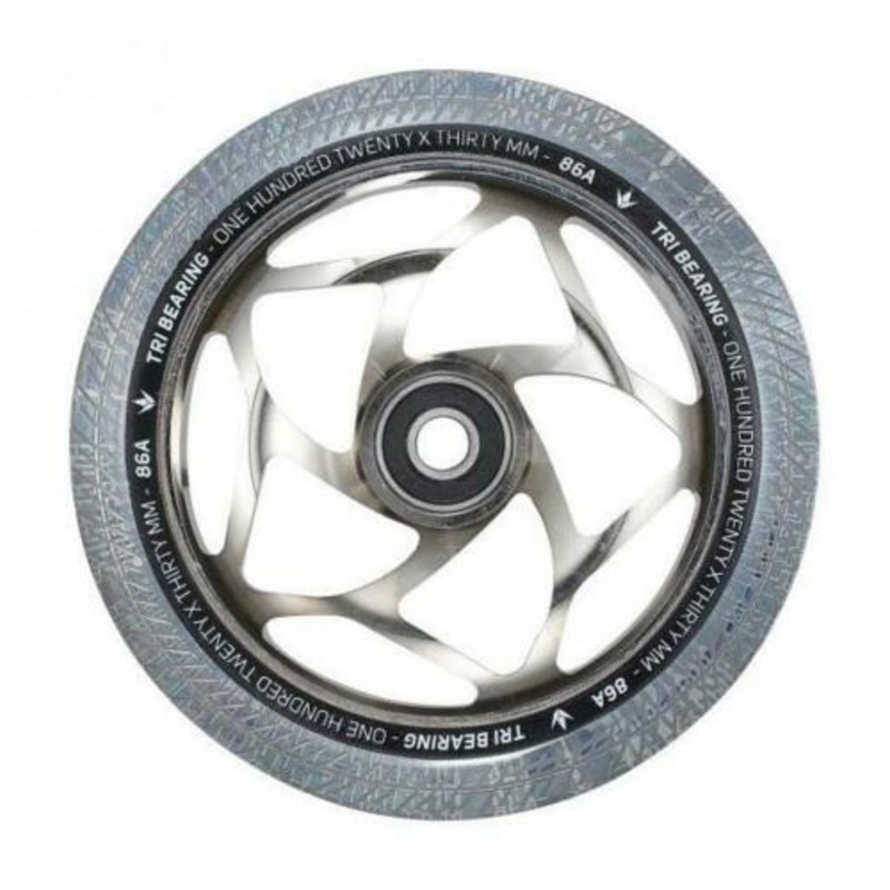 120MM X 30MM TRI BEARING WHEEL - CHROME/CLEAR - ENVY