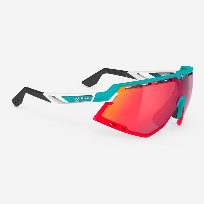 Occhiali Rudy Defender - Emerald White Matte Multilaser Red