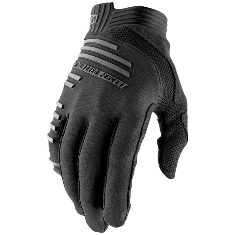 100% R-Core Gloves - Black Full Finger Men's Large