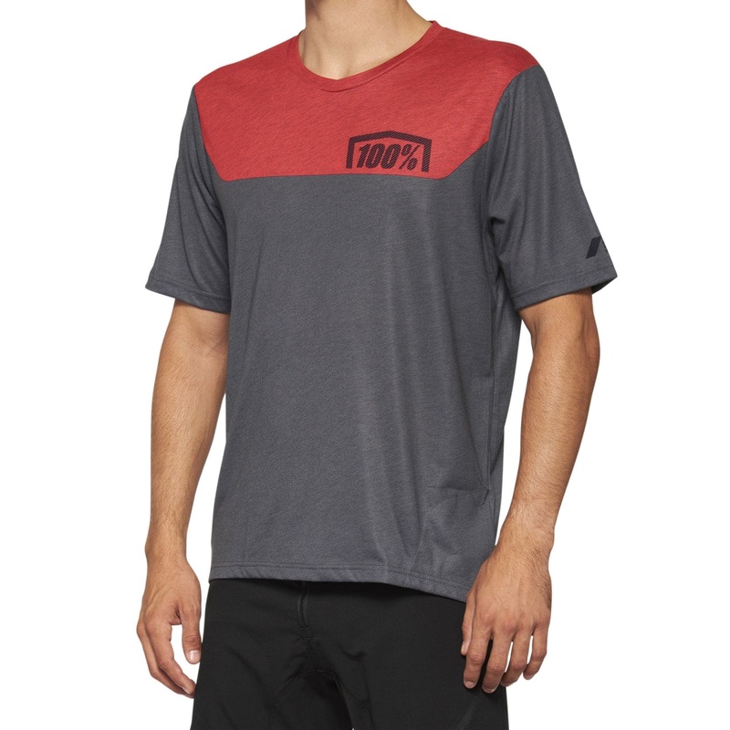 100% Airmatic Short Sleeve Jersey 2022 Charcoal/Racer Red