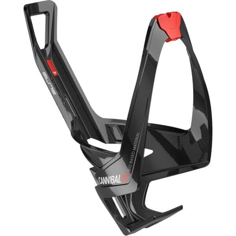 Elite Cannibal XC Bio bottle cage gloss black / red