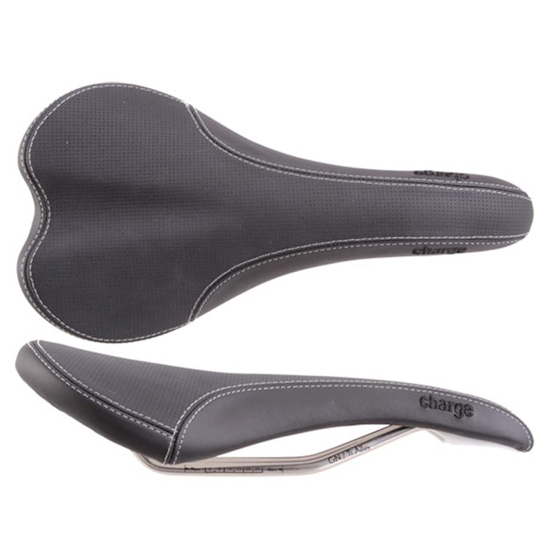 Charge Bikes Spoon Saddle (Black) (Titanium Rails) (140mm) 