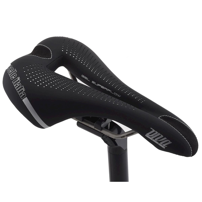 Selle Italia Diva Gel Superflow Women's Saddle (Black) (Titanium Rails) (L3) (152mm)