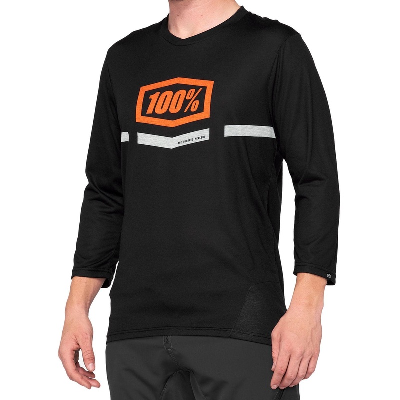 100% Airmatic  Sleeve Jersey Black / Orange