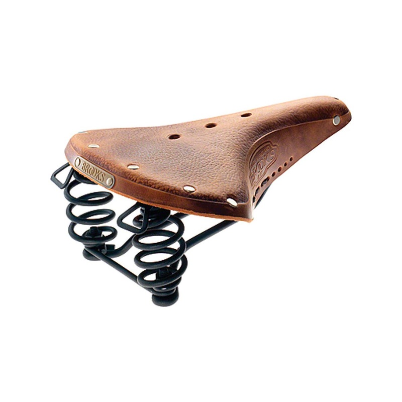 Brooks B67 Pre-Aged Men's Saddle (Tan) (Black Steel Rails) (210mm) 
