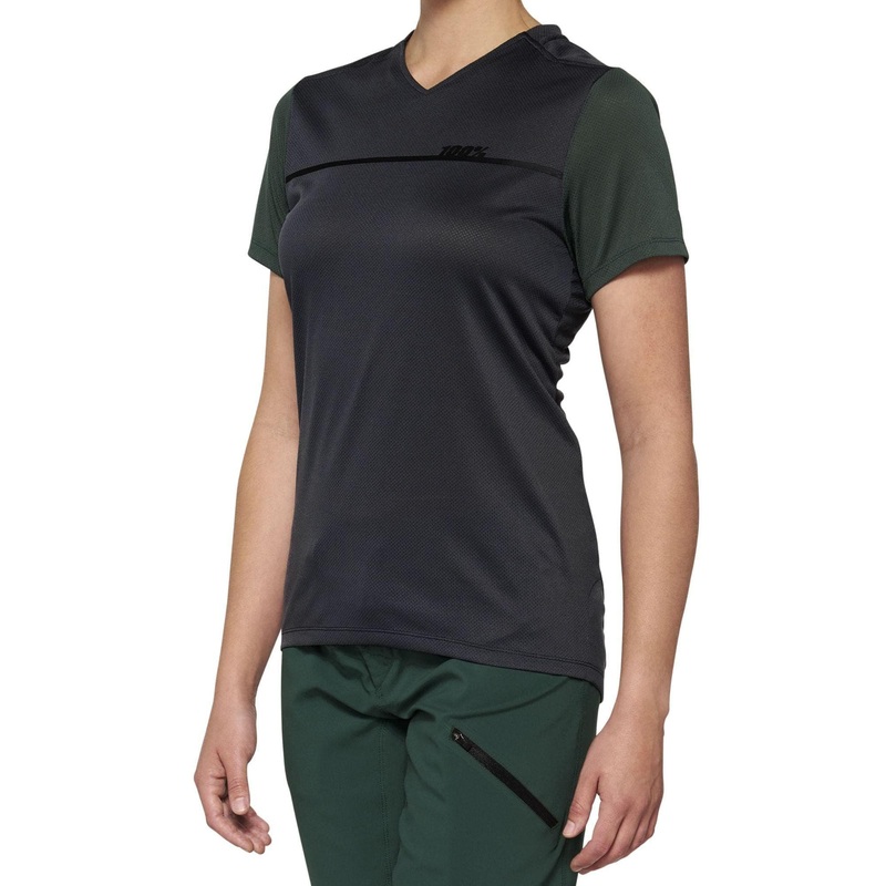 100% Ridecamp Women's Jersey 2022 Charcoal / Forest Green