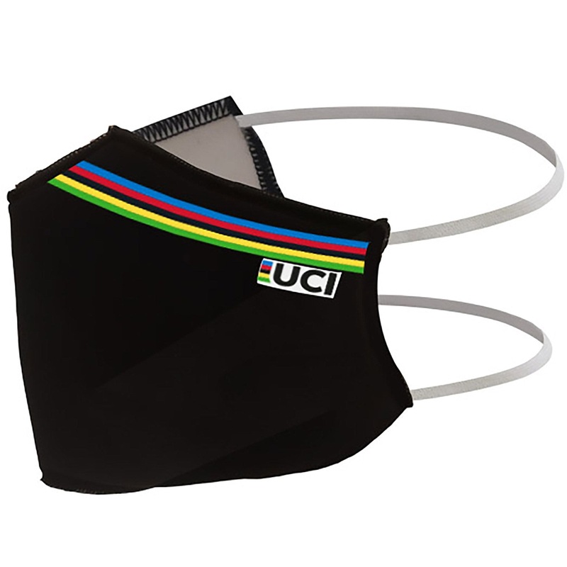 Mascherina Santini UCI - Nero|Taglia Unica|Nero