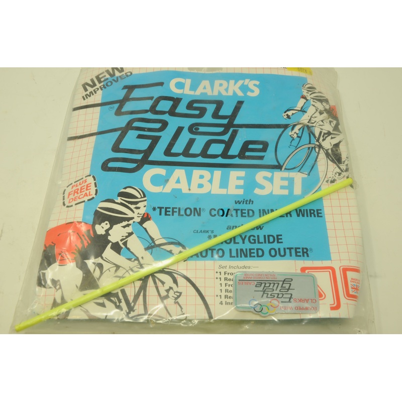 YELLOW CLARKS 60s 70s,80s RACING BIKE EASY GLIDE FULL CABLE SET TEFLON COATED EROICA