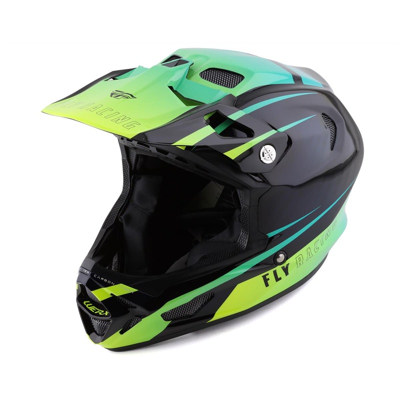 Fly Racing Werx-R Carbon Full Face Helmet (Hi-Viz/Teal/Carbon) (XS) 