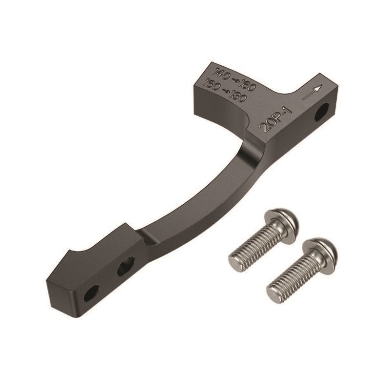 SRAM Post Bracket - 20 P 1, 2|SRAM Post Bracket - 20 P 1  (FOR USE WITH 160MM AND 180MM ROTORS ONLY)  (140 to 160 OR 160 to 180), INCLUDES STAINLESS BRACKET MOUNTING BOLTS|SRAM Post Bracket - 20 P 2 (FOR USE WITH 200MM AND 220MM ROTORS ONLY)  (180 to 200 