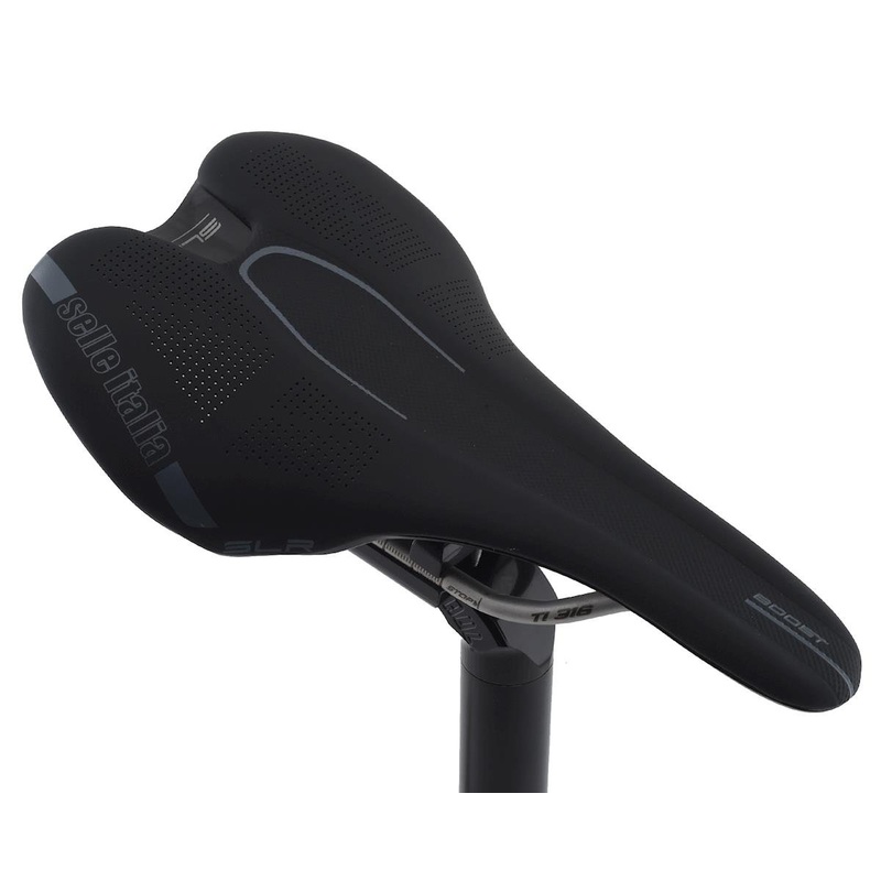 Selle Italia SLR Boost Saddle (Black) (Titanium Rails) (L1) (145mm) 