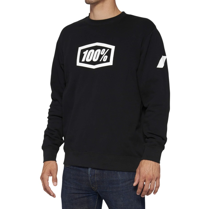 100% ICON Pullover Crewneck Fleece Black