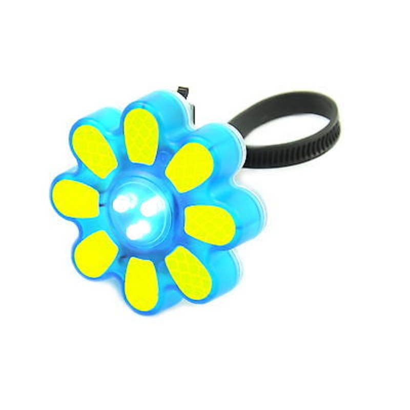 3 LED FRONT BICYCLE LIGHT BLUE FLOWER SHAPED IDEAL GIFT KIDS 50% OFF