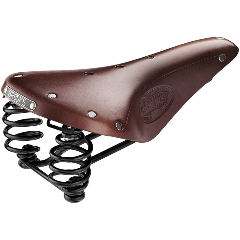 Brooks Flyer Men's Leather Saddle (Antique Brown) (Steel Rails) (170mm) 