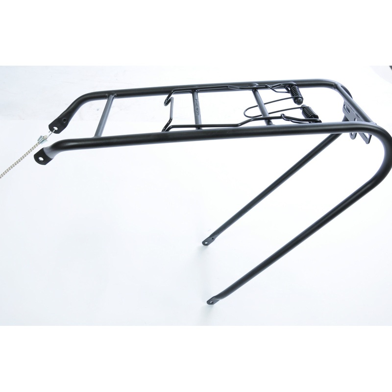 26 BIKE PANNIER CARRIER 53cm ALLOY SATIN BLACK CYCLE SPRING RACK LIGHTWEIGHT