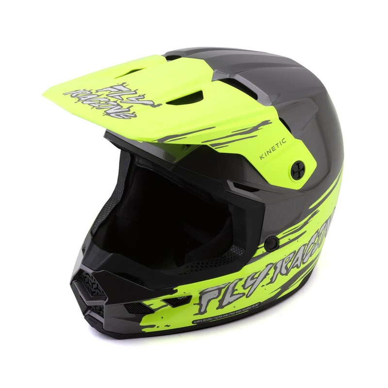 Fly Racing Youth Kinetic Surge Helmet (Grey/Hi-Vis) (Youth L) 