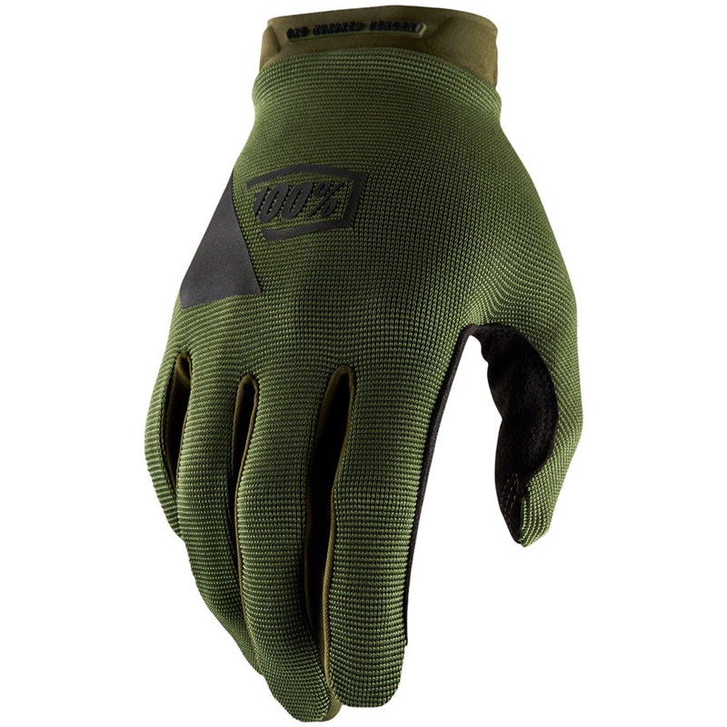 100% Ridecamp Gloves - Army Green/Black Full Finger X-Large