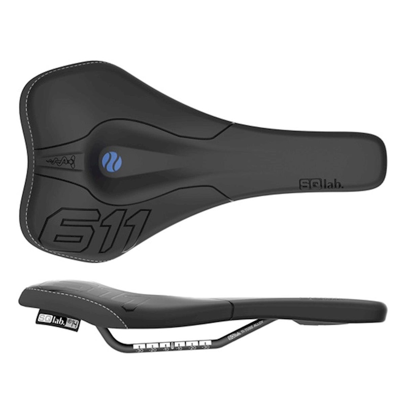 SQlab 611 Ergowave Saddle (Black) (S-Tube Rails) (140mm) 