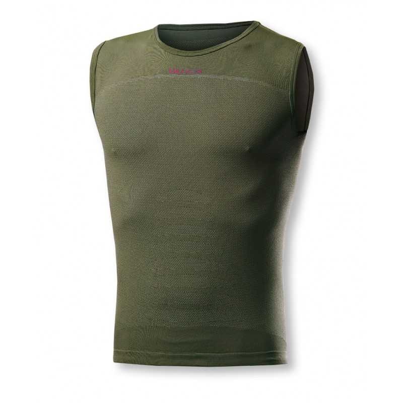 Maglia intima senza maniche Biotex + Carbon - Verde scuro