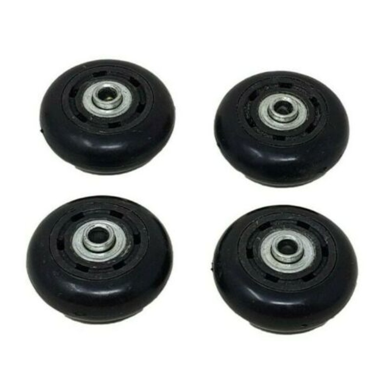 4 X 60MM DIAMETER SOLID RUBBER SMALL WHEELS CASTOR DISPLAY STAND WHEELS 8MM AXLE