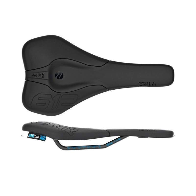 SQlab 612 Ergowave R Saddle (Black) (Hollow S-Tube Alloy Rails) (120mm) 