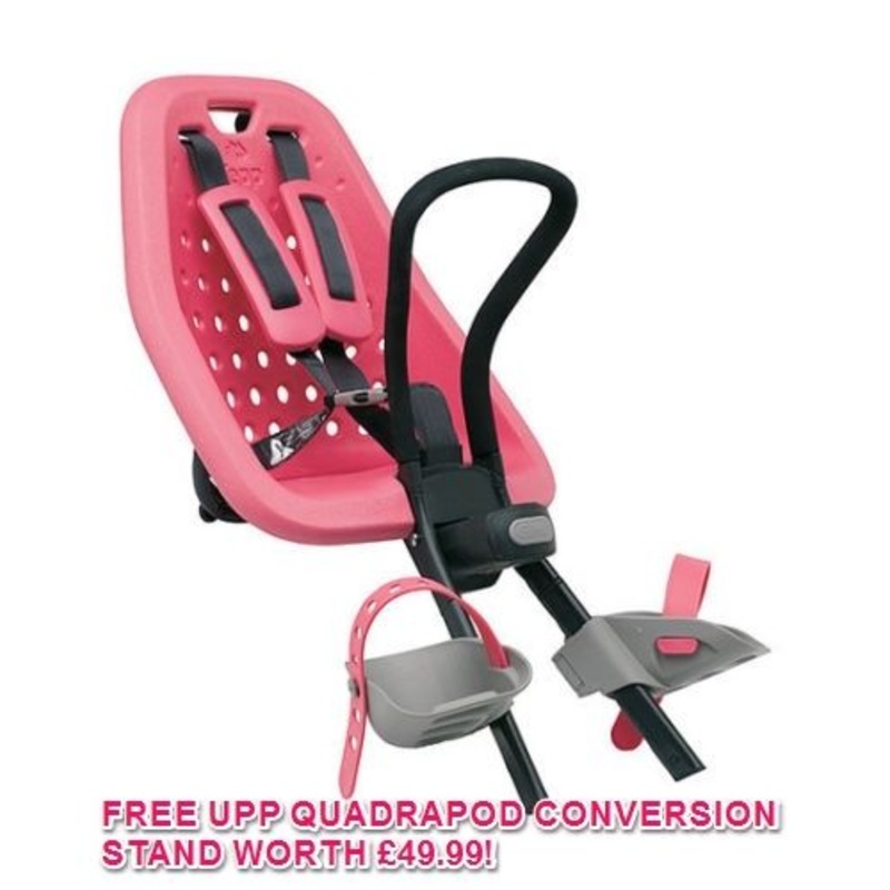 YEPP MINI PINK FRONT MOUNT BIKE CHILD SEAT FOR AHEAD STEM CYCLES 45% OFF + STAND