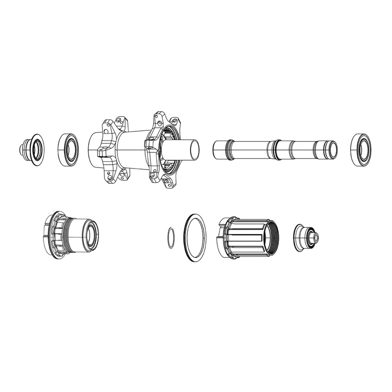 Zipp Hub Axle End Cap Set - Rear - Zm2Sl Sram Xd: