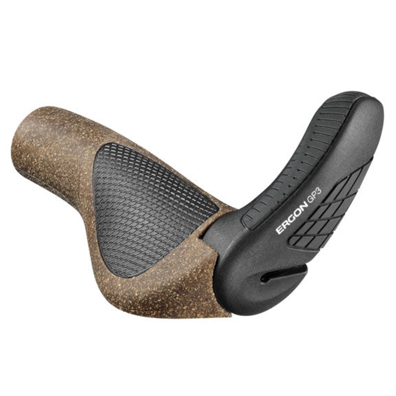 Ergon GP3 BioKork Grips - Lock-On Large Black/Tan