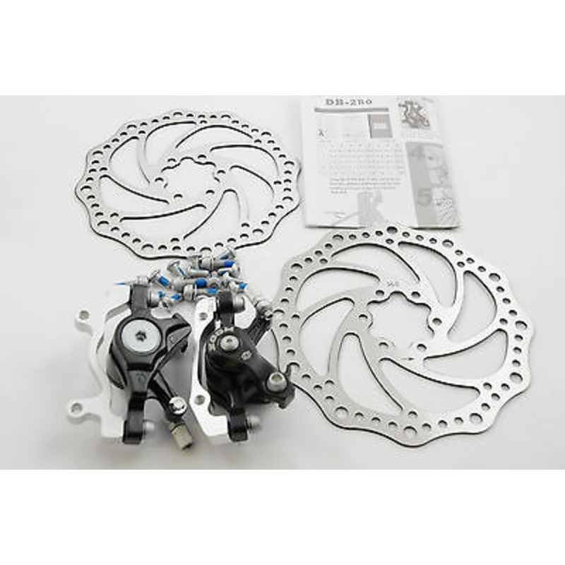 ZOOM DB-280 FRONT & REAR DISC BRAKES, FULL SET CALIPERS , ROTORS , FITTINGS NEW