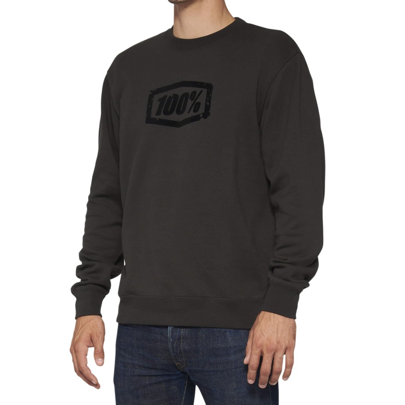 100% Avalanche Pullover Crewneck Fleece Light Black