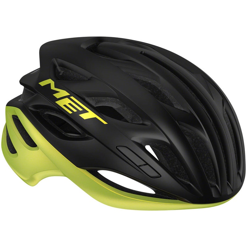 MET Estro MIPS Helmet - Black/Lime Yellow Metallic Glossy Small