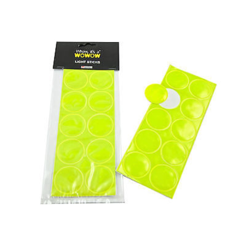 2 PACKS OF 10 REFLECTIVE HI VIZ CIRCULAR STICKER-DECALS HI SAFETY BIKES BAGS
